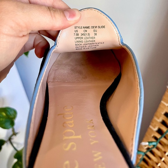 Kate Spade New York Devi Slide in Navy with Bow Tie Detail - Picture 12 of 13